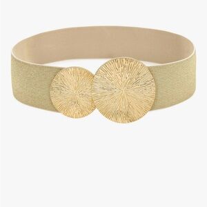 BNIB Bling Gold Women’s Wide Stretchy Elastic Cinch Belt